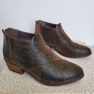 Pierre Dumas Perforated Crisscross Ankle Boot